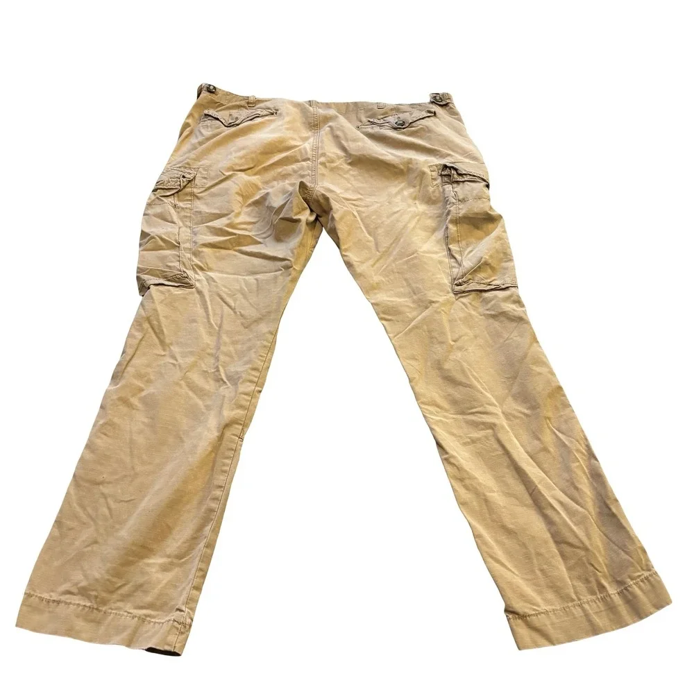 Polo Ralph Lauren Mens Tan Cotton Ripstop Military Cargo Pants Straight‎ 42x32